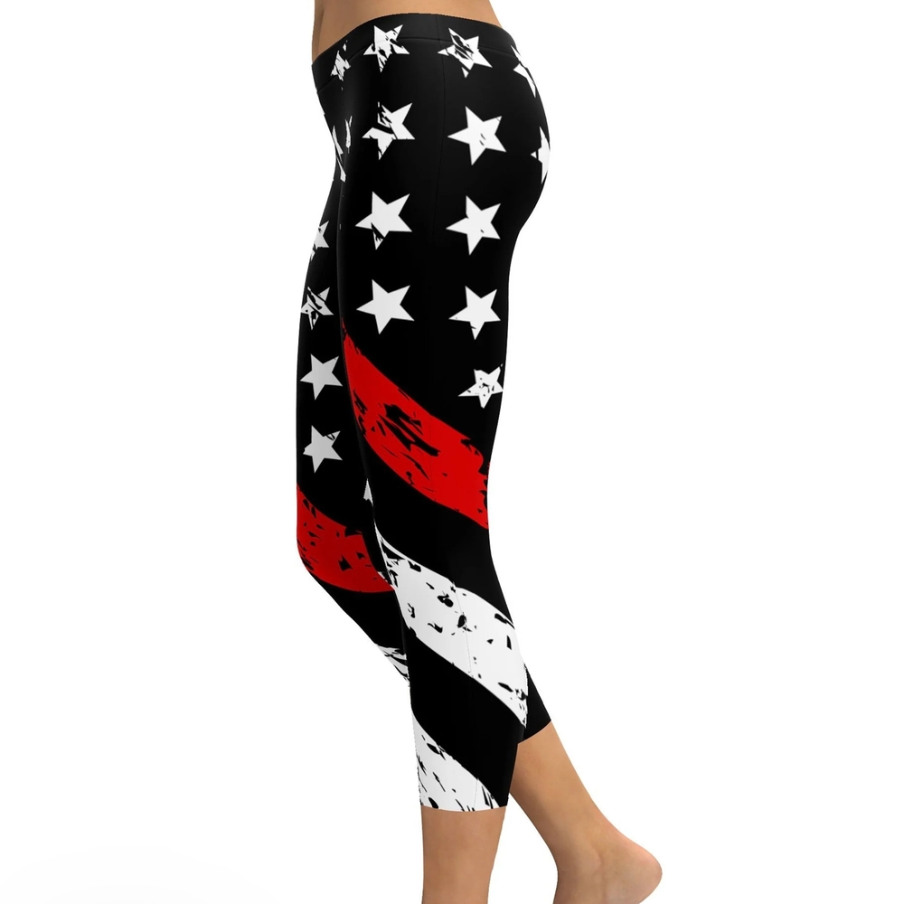 Black and White Athletic Capri Leggings